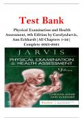 Physical Examination and Health Assessment, 9th Edition by Carolyn Jarvis, Ann Eckhardt|All Chapters 1-32| Complete 2023-2024