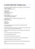 A LEVEL BIOLOGY&lowbar; 25 Mark essa
