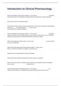Introduction to Clinical Pharmacology Exam Study Questions And Answers (graded A+)