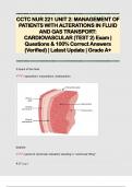 CCTC NUR 221 UNIT 2: MANAGEMENT OF  PATIENTS WITH ALTERATIONS IN FLUID  AND GAS TRANSPORT:  CARDIOVASCULAR (TEST 2) Exam |  Questions & 100% Correct Answers  (Verified) | Latest Update | Grade A+