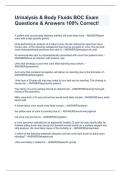 Urinalysis & Body Fluids BOC Exam Questions & Answers 100&percnt; Correct&excl;