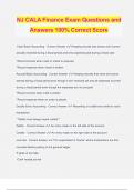 NJ CALA Finance Exam Questions and Answers 100% Correct Score