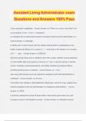 Assisted Living Administrator exam Questions and Answers 100% Pass
