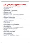 C214 Financial Management Concepts Exam Questions And Answers