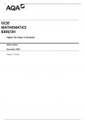 MARK SCHEME &ndash; GCSE MATHEMATICS &ndash; 8300 3H &ndash; NOVEMBER 2023