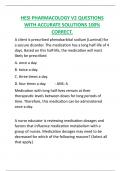 HESI PHARMACOLOGY V2 QUESTIONS  WITH ACCURATE SOLUTIONS 100&percnt;  CORRECT&period;