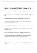 HIGH PRESSURE STEAM EXAM NYC Questions and Answers 2024.