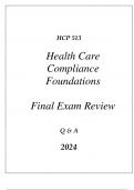 (UOP) HCP 513 HEALTH CARE COMPLIANCE FOUNDATIONS COMPREHENSIVE FINAL EXAM