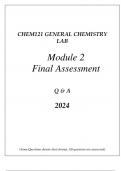 CHEM121 GENERAL CHEMISTRY LAB MODULE 2 COMPREHENSIVE FINAL ASSESSMENT REVIEW
