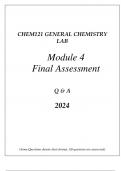 CHEM121 GENERAL CHEMISTRY LAB MODULE 4 COMPREHENSIVE FINAL ASSESSMENT REVIEW