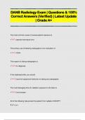 DANB Radiology Exam | Questions & 100%  Correct Answers (Verified) | Latest Update  | Grade A+ 