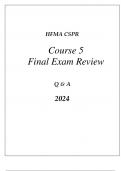 HFMA CSPR COURSE 5 MANAGED CARE(INCENTIVES, EMERGING TRENDS AND RISKS EXAM