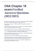 CNA Chapter 18  exam&lpar;Verified  Answers&rpar; Questions  &lpar;2022&sol;2023&rpar;