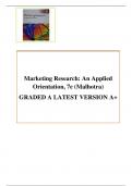 Marketing Research: An Applied Orientation, 7e (Malhotra)  GRADED A LATEST VERSION A+