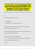 FL DCF 40 Hrs&comma; CHILD CARE FACILITIES  RULE AND REGULATIONS &lpar;RNRF&rpar; Exam &vert;  Questions & 100&percnt; Correct Answers  &lpar;Verified&rpar; &vert; Latest Update &vert; Grade A&plus;