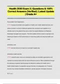 Health 2030 Exam 3 &vert; Questions & 100&percnt;  Correct Answers &lpar;Verified&rpar; &vert; Latest Update  &vert; Grade A&plus;