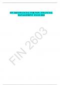 FIN 2603 FINANCIAL FOR NON –FINANCIAL  MANAGEMENT EXAM 2024