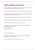 ARRT radiology exam license Questions & Answers Rated 100% Correct!!