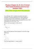 Physics Chapter 24, 25, 26, 27 Actual  Real Tested Questions And Correct  Answers 100% {With Clear Images And Calculations}