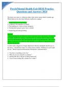Psych&sol;Mental Health Exit HESI Practice  Questions and Answers 2024