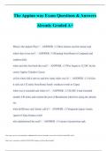The Appian way Exam Questions & Answers Already Graded A+