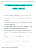The Appian way Exam Questions & Answers Already Graded A&plus;
