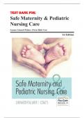 Test Bank for Safe Maternity & Pediatric Nursing Care 1st Edition by Luanne Linnard-Palmer and Gloria Haile Coats ISBN 9780803624948 Chapter 1-40 | Complete Guide A+