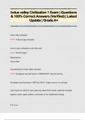 Indus valley Civilization 1 Exam &vert; Questions  & 100&percnt; Correct Answers &lpar;Verified&rpar; &vert; Latest  Update &vert; Grade A&plus;