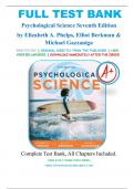 Test Bank for Psychological Science Seventh Edition by Elizabeth A&period; Phelps&comma; Elliot Berkman & Michael Gazzaniga&comma; A&plus; guide&period;