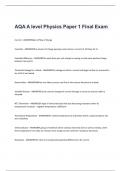AQA A level Physics Paper 1 Final Exam 