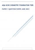 AQA GCSE CHEMISTRY FOUNDATION TIER  PAPER 1 QUESTION PAPER JUNE 2023