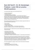 Nurs 342 Test #1 - Ch. 30_ Hematologic Problems - Lewis 10th ed. practice NCLEX questions