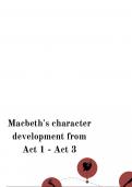 Presentation of Macbeth's character development from Act 1 - 3