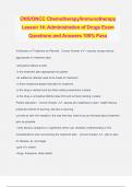 ONS/ONCC Chemotherapy/Immunotherapy Lesson 14: Administration of Drugs Exam Questions and Answers 100% Pass