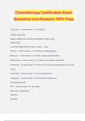 Chemotherapy Certification Exam Questions and Answers 100% Pass
