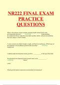 NR222 FINAL EXAM PRACTICE QUESTIONS