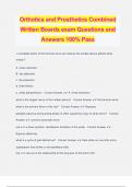Orthotics and Prosthetics Combined Written Boards exam Questions and Answers 100% Pass