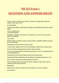 NR 222 Exam 1  QUESTION AND ANSWER 2024/25