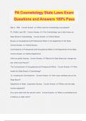 PA Cosmetology State Laws Exam Questions and Answers 100&percnt; Pass