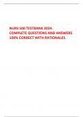 NURS 500 TESTBANK 2024. COMPLETE QUESTIONS AND ANSWERS  100% CORRECT WITH RATIONALES.