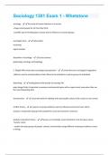 Sociology 1301 Exam 1 - Whetstone  questions and answers graded A+
