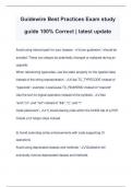 Guidewire Best Practices Exam study guide 100&percnt; Correct &vert; latest update