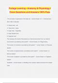 Portage Learning - Anatomy & Physiology I Exam Questions and Answers 100&percnt; Pass