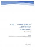 Unit 11 Cyber Security and Incident Managment Exam Guide