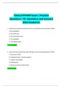 Clinical PMHNP Exam 1 Practice Questions| 70+ Questions and Answers 2024 Graded A+