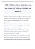 IAEM AEM Exam Study Guide Question and Answer 100&percnt; Correct &vert; verified and Approved