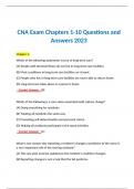 CNA Exam Chapters 1-10 Questions and Answers Updated 2024