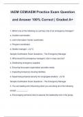 IAEM CEM/AEM Practice Exam Question and Answer 100% Correct | Graded A+