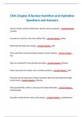 CNA Chapter 8 Review Nutrition and Hydration Questions and Answers