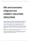 bundle for Ellis and Associates Lifeguard Test Study guide 100% CORRECT SOLUTIONS 2023//2024